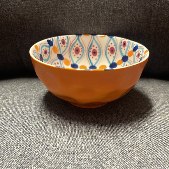 Anthropologie Orange Ikat Bowl - Picture 3 of 7